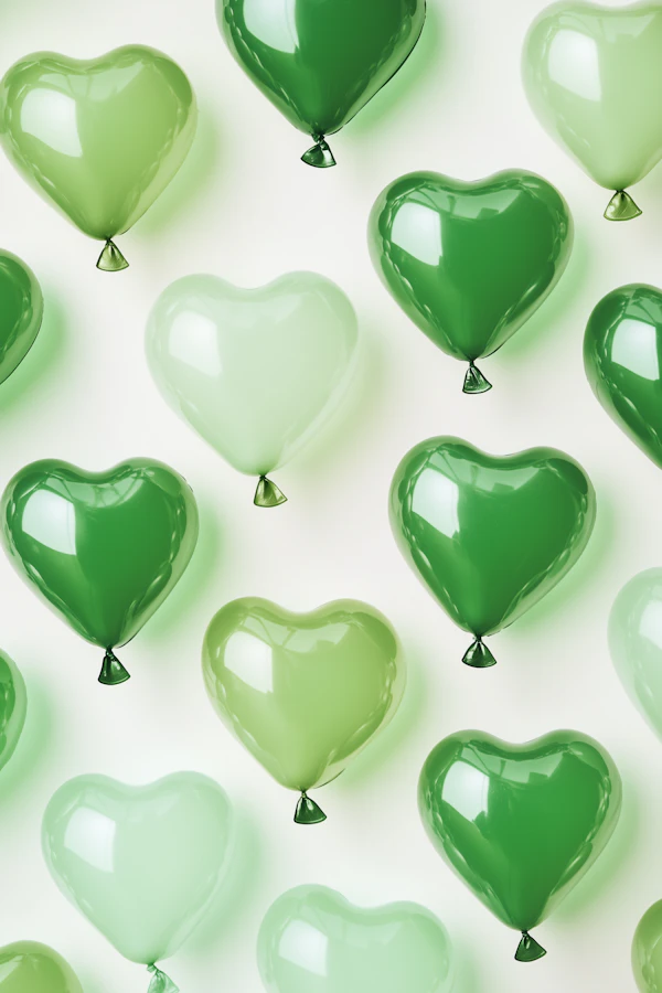 Green Heart Balloons