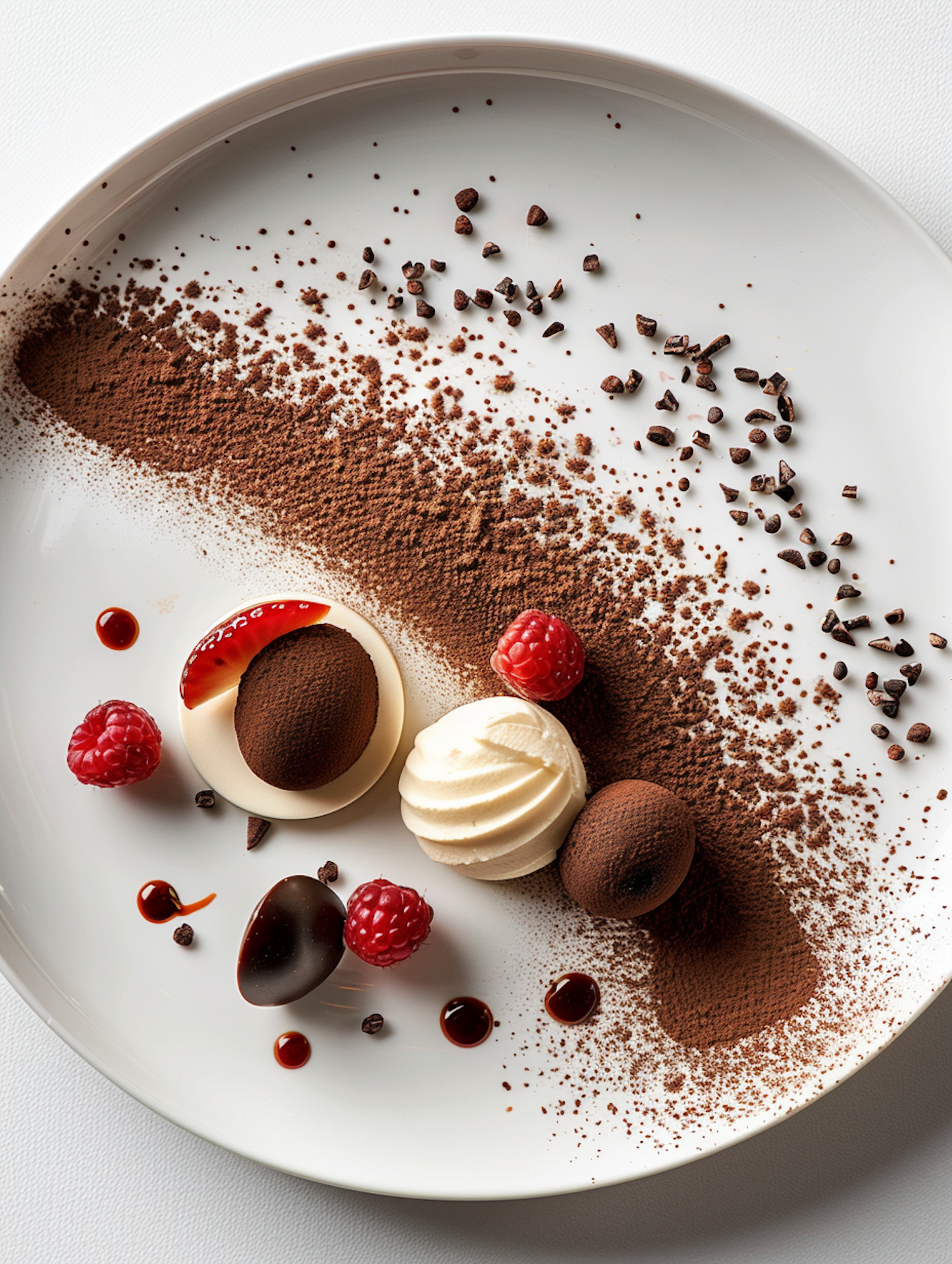 Artistic Chocolate Dessert Composition