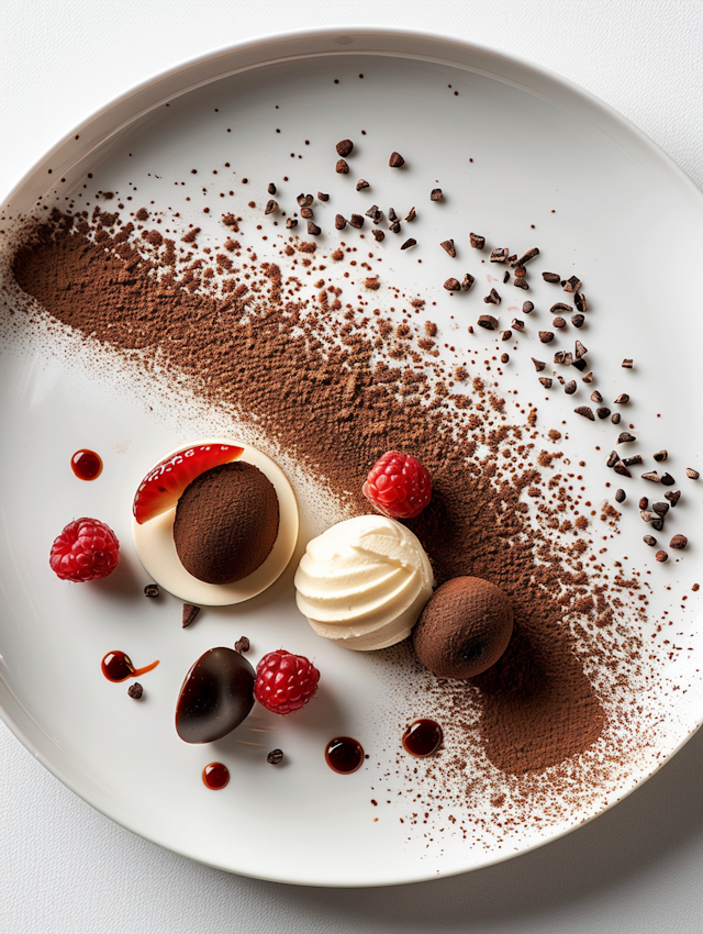 Artistic Chocolate Dessert Composition