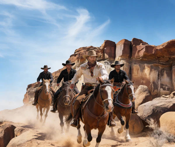Cowboys in Desert