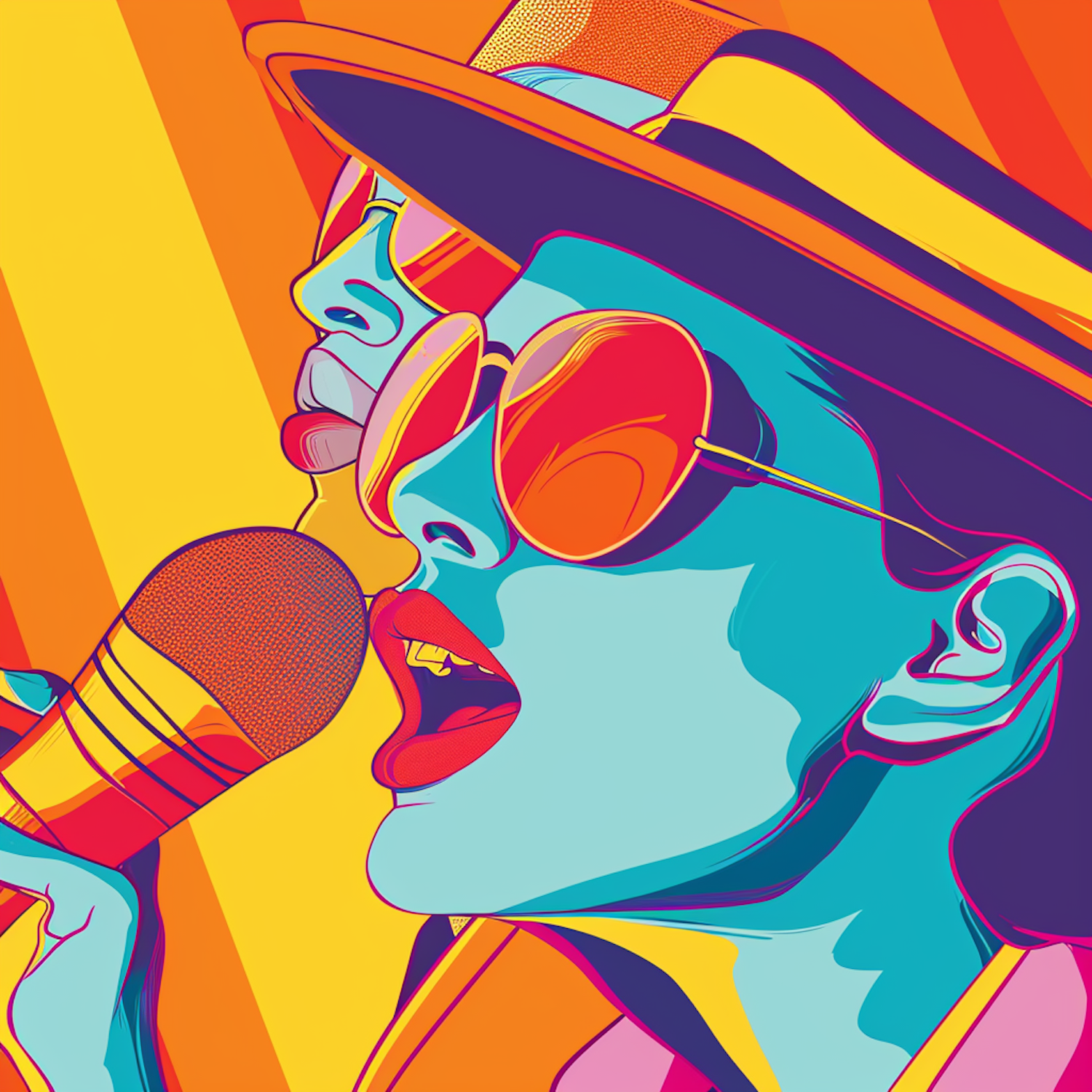 Vibrant Singing Illustration