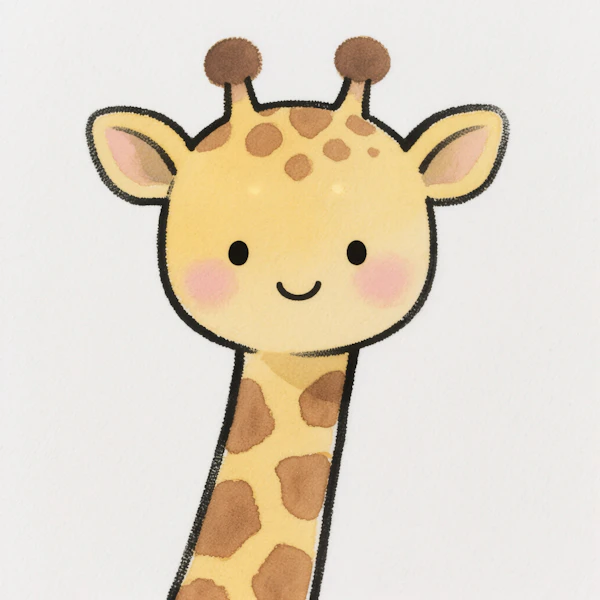 Cheerful Giraffe Art