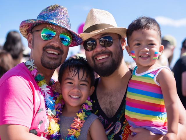 Joyful Trio at Outdoor Celebration