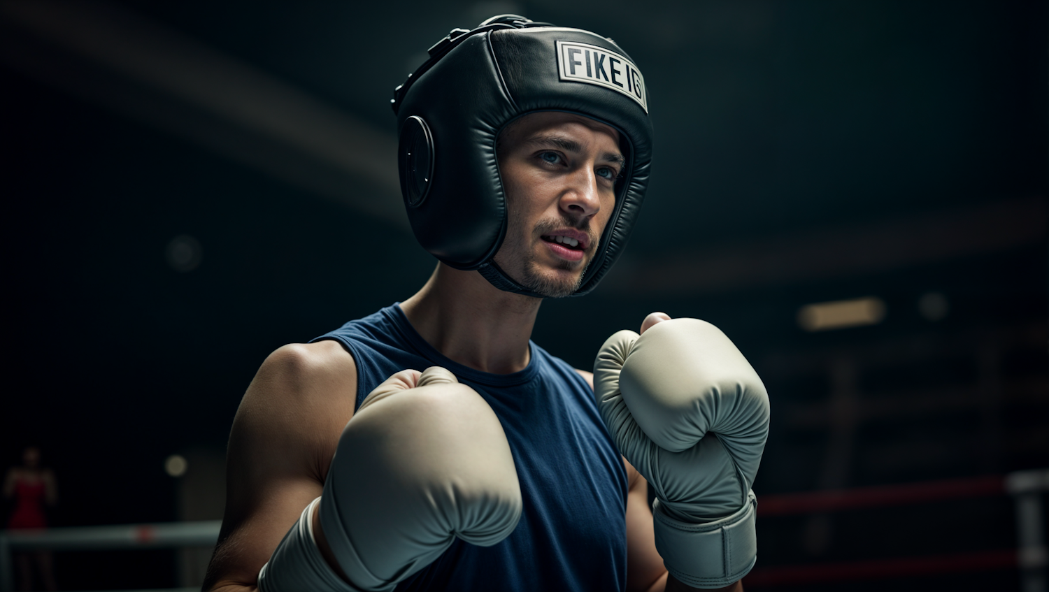 Focused Male Boxer in Training