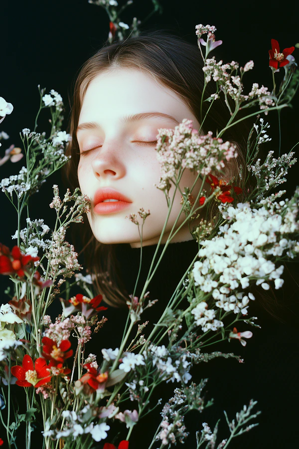 Woman Among Wildflowers