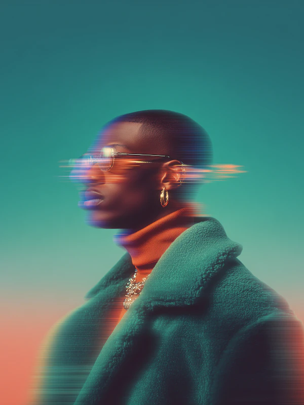 Stylish Glitch Portrait