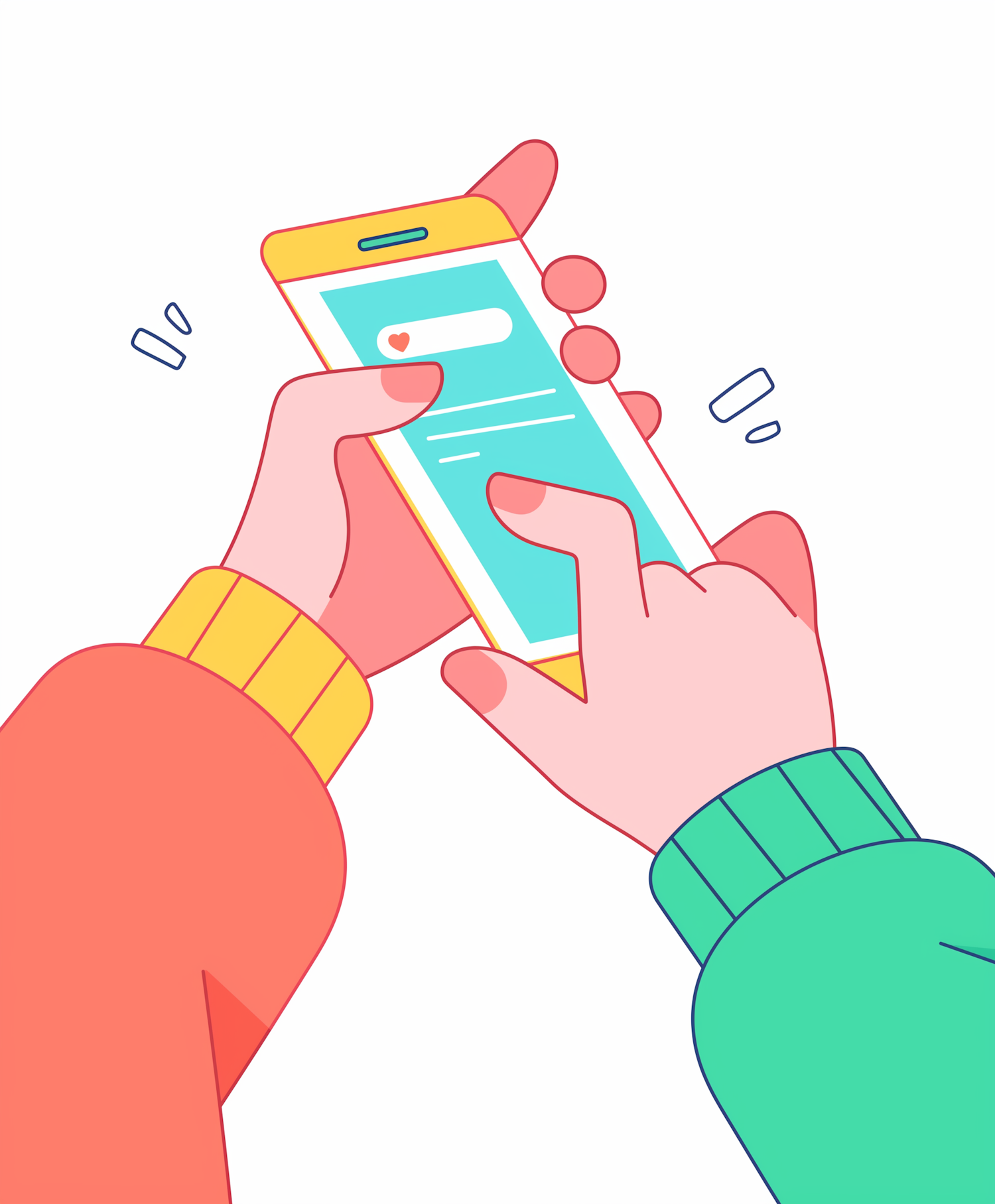 Hands Holding Smartphone Illustration