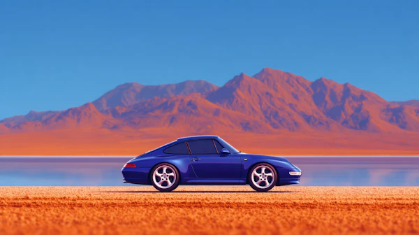 Blue Sports Car Scene