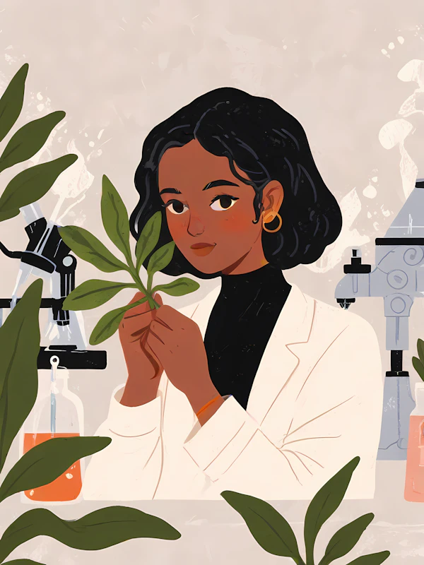 Scientist with Plant