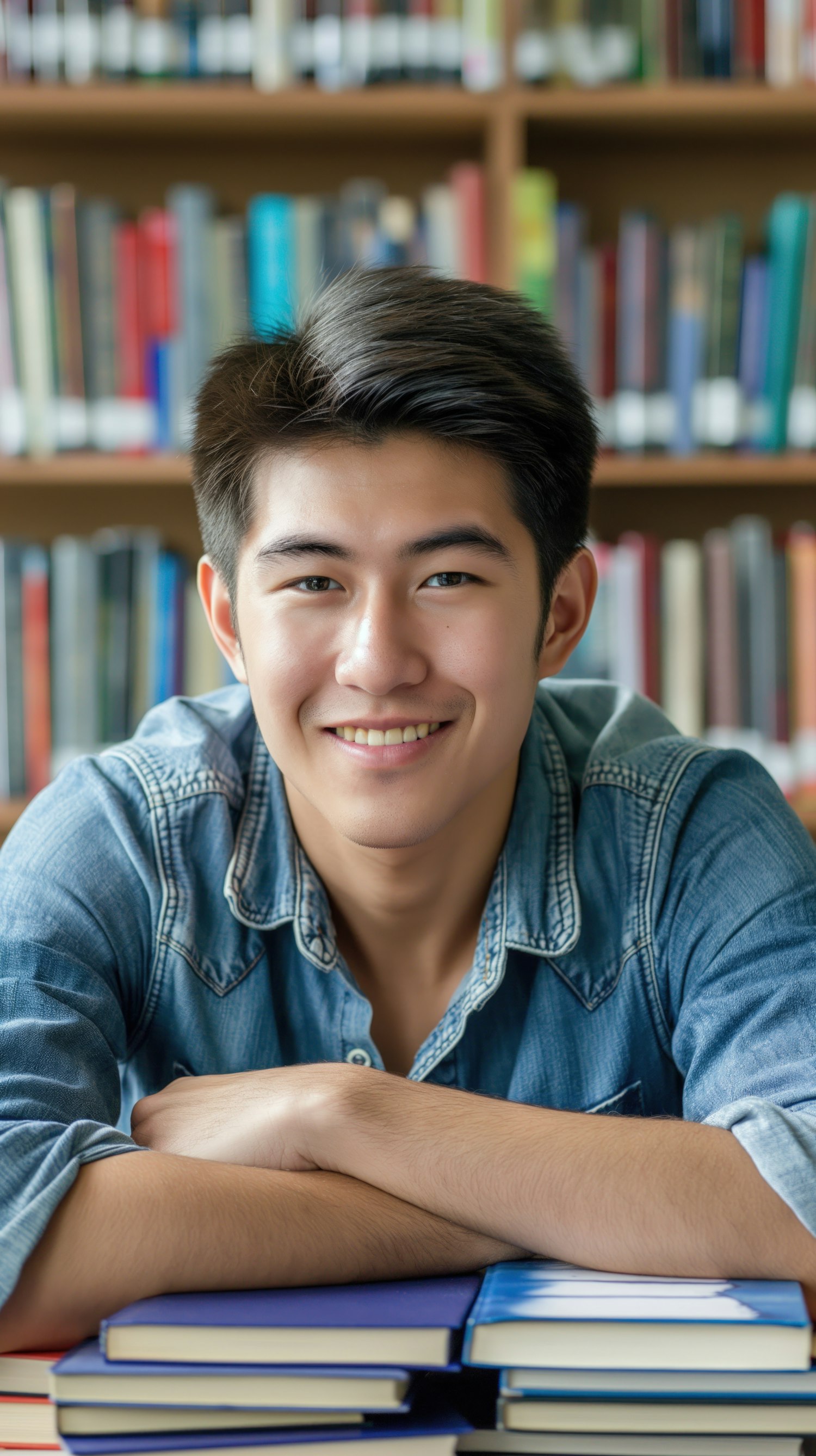 Young Man in Library