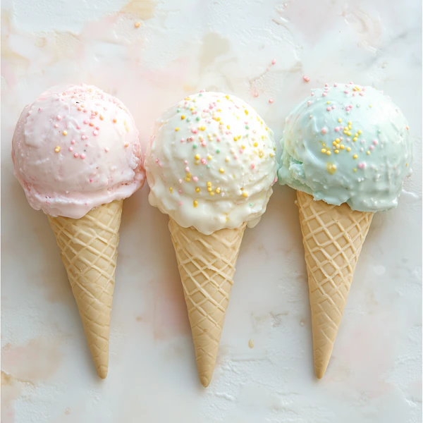 Pastel Ice Cream Cones
