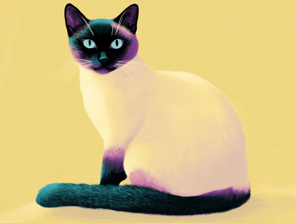 Stylized Siamese Cat