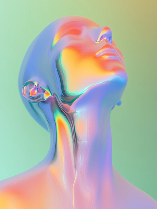 Surreal Reflective Figure