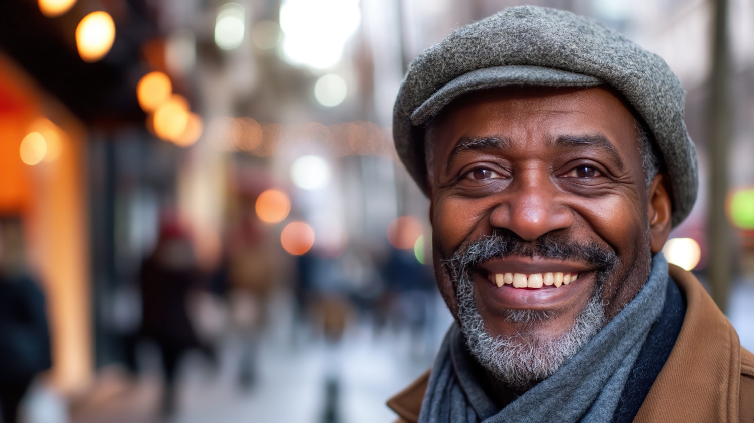 Smiling Man in Urban Setting