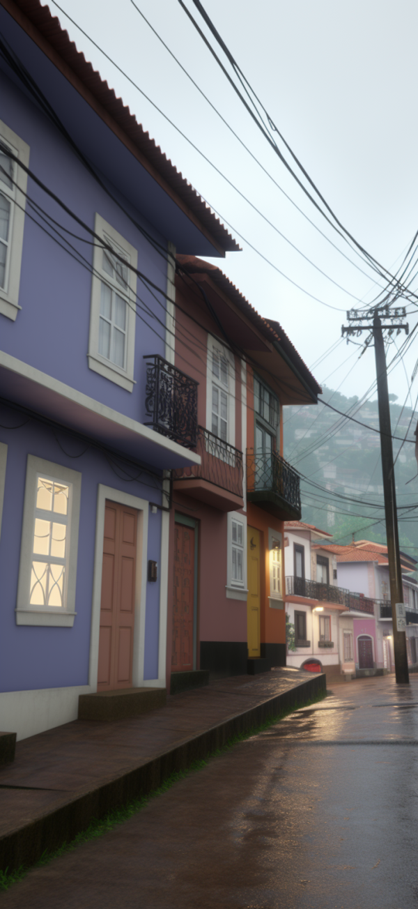 Historic Street After Rainfall