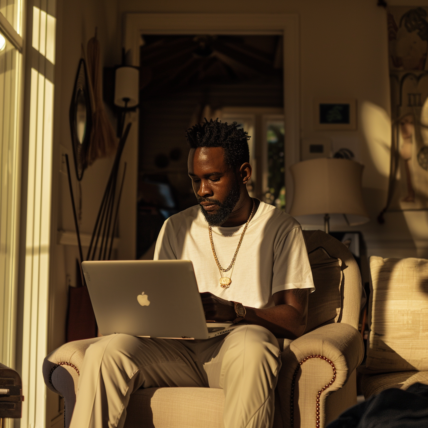 Man Working on Laptop