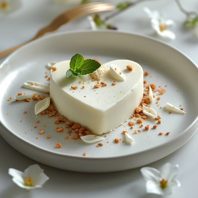 Elegant Heart-Shaped Panna Cotta