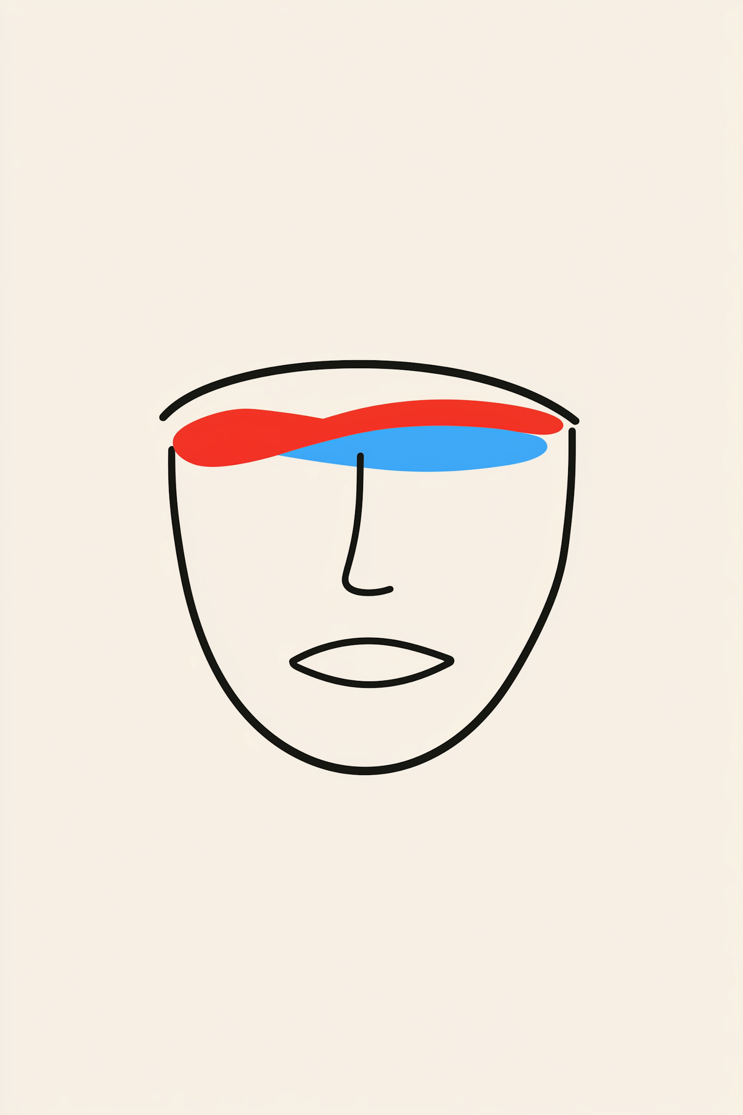 Minimalist Line Drawing of a Human Face