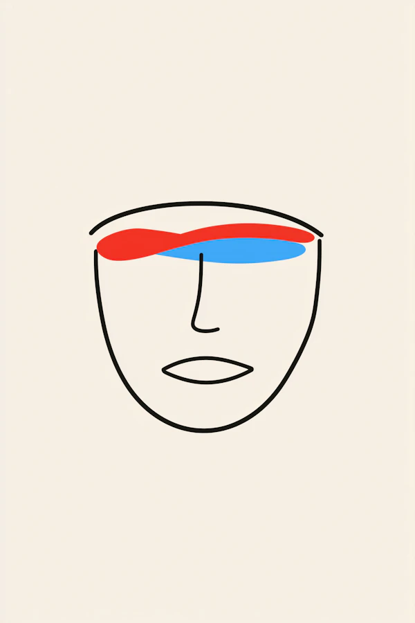 Minimalist Line Drawing of a Human Face