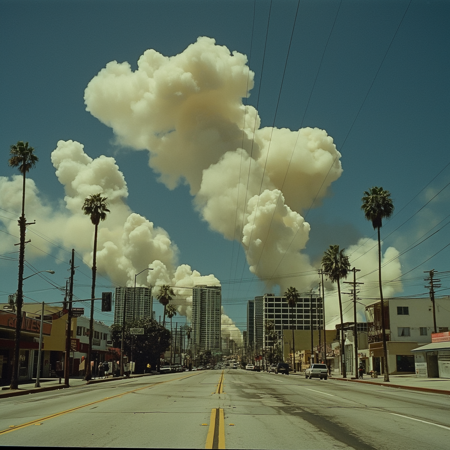 Dramatic Sky over Urban California Street