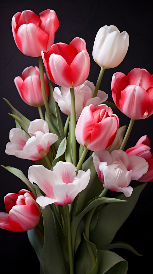 Serene Splendor of Spring Tulips