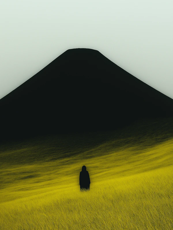 Solitary Figure in Vibrant Field