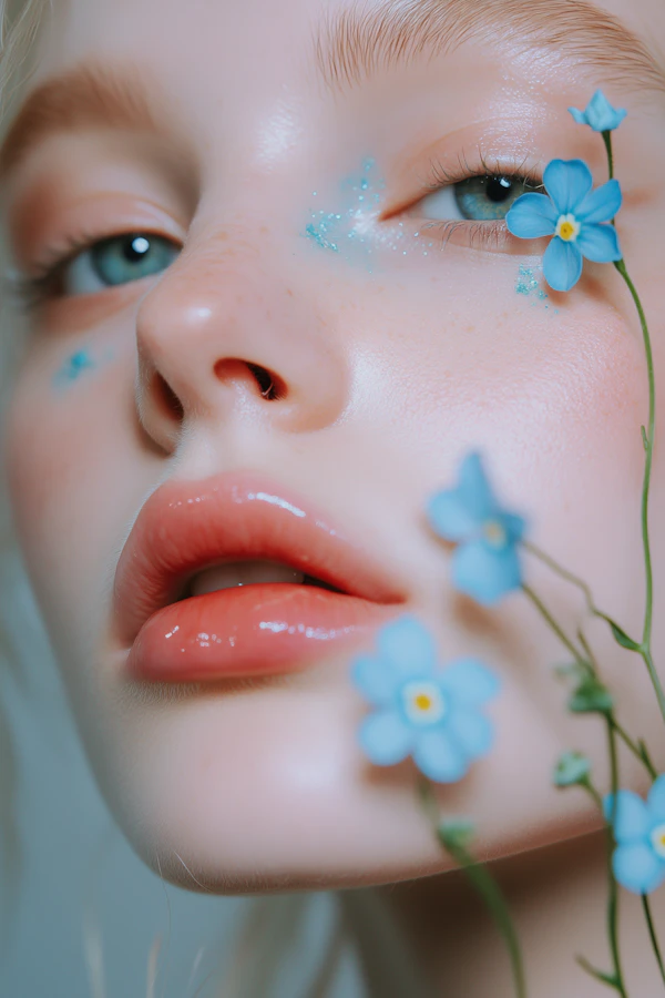 Whimsical Blue Portrait