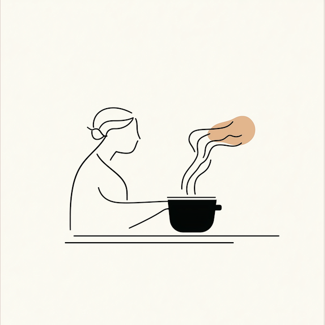 Minimalist Cooking Line Drawing