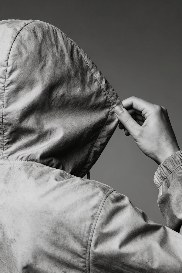 Hooded Figure in Monochrome