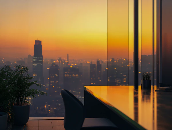 Modern Office Sunset