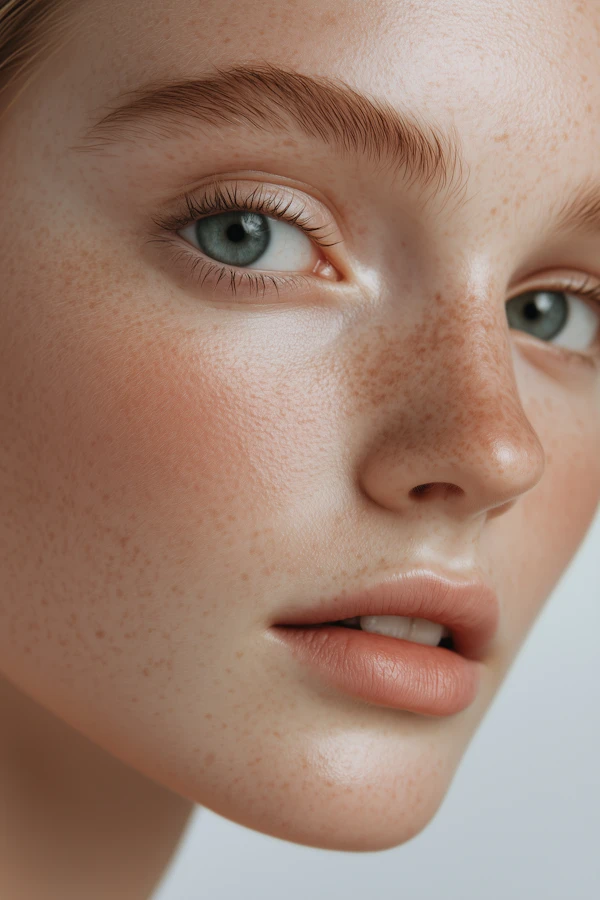Freckled Woman Portrait