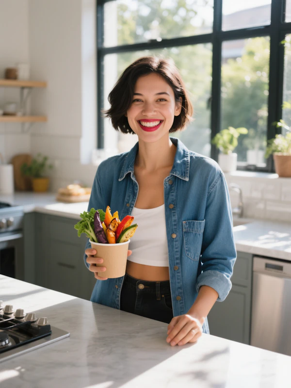 Woman in Modern Kitchen