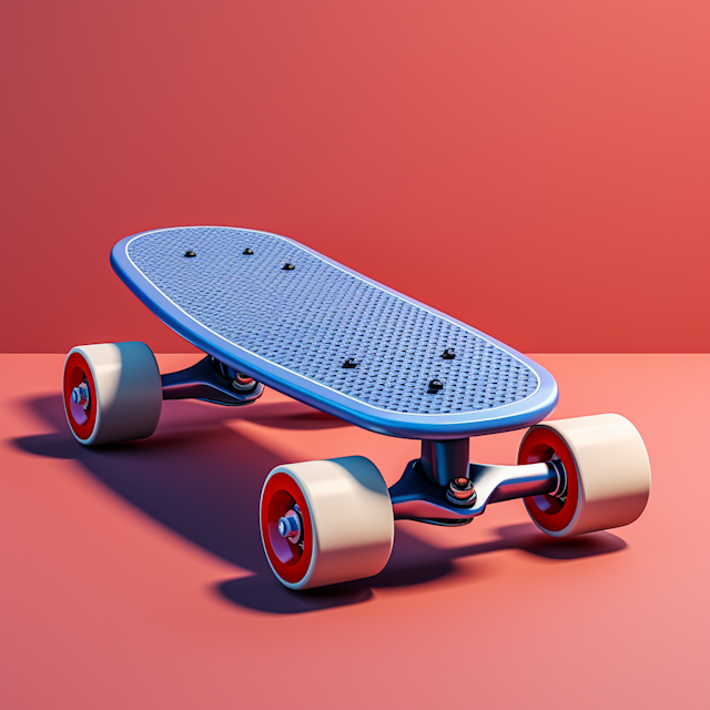 Retro Cruiser Skateboard in Vibrant Blue and Red