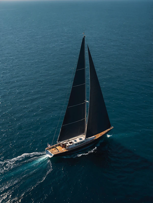 Luxury Sailboat at Sea