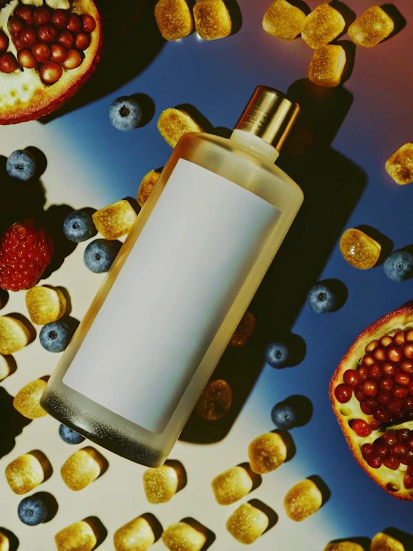 Frosted Bottle & Fruits