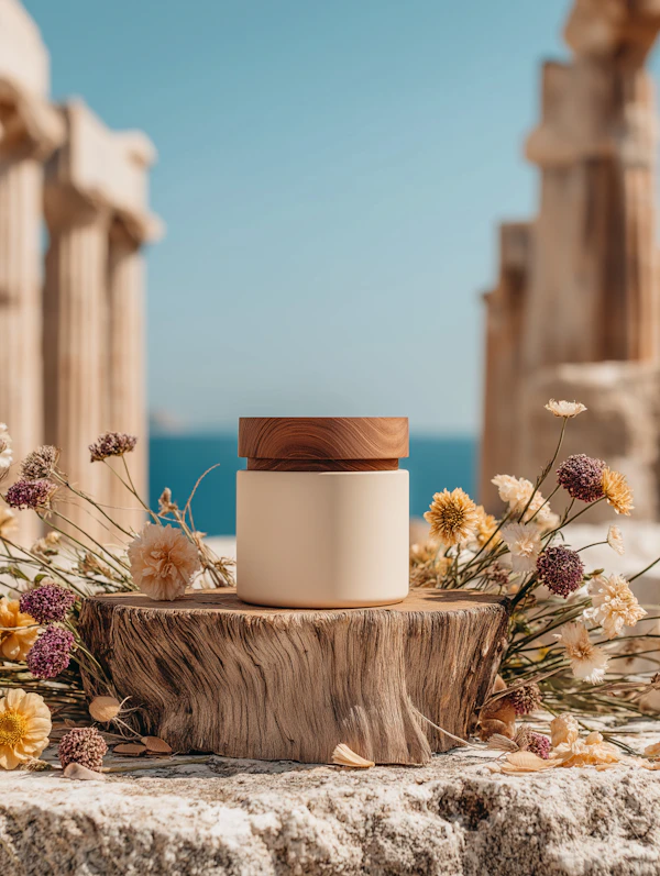 Elegant Cream Jar Display