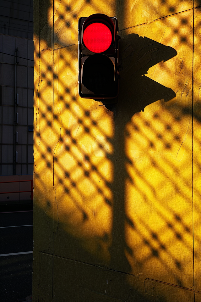 Urban Sunset and Traffic Light