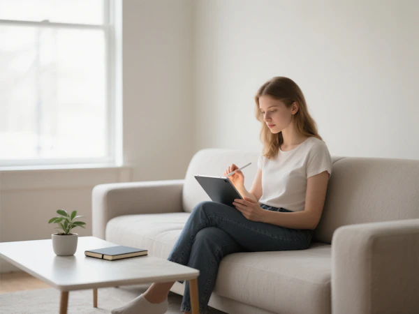Woman Using Tablet