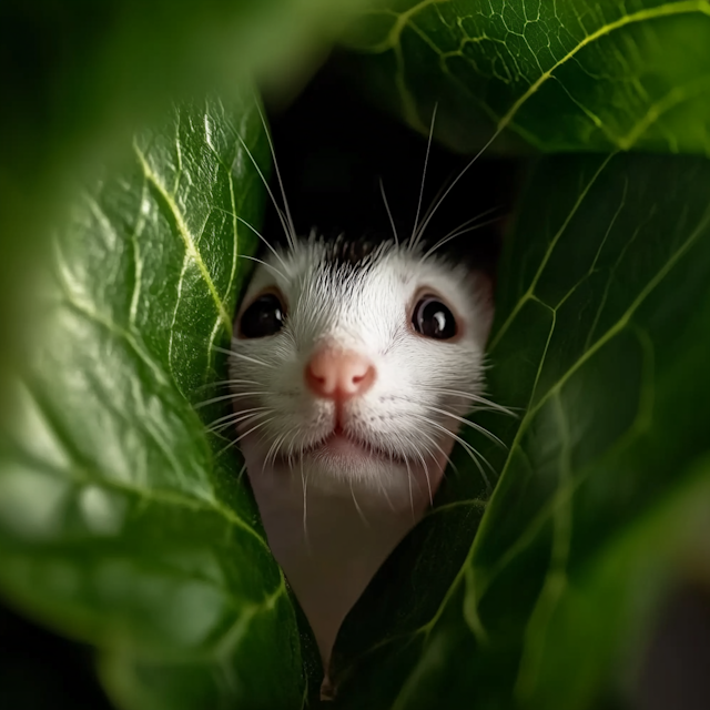 Kitten in Leaves