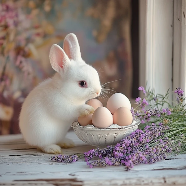 Rabbit with Lavender