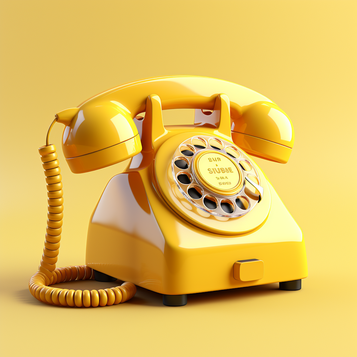 Retro Sunflower Yellow Rotary Phone