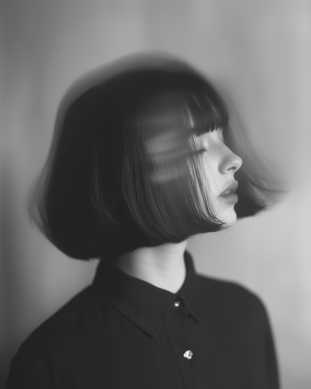 Monochrome Portrait with Motion Blur