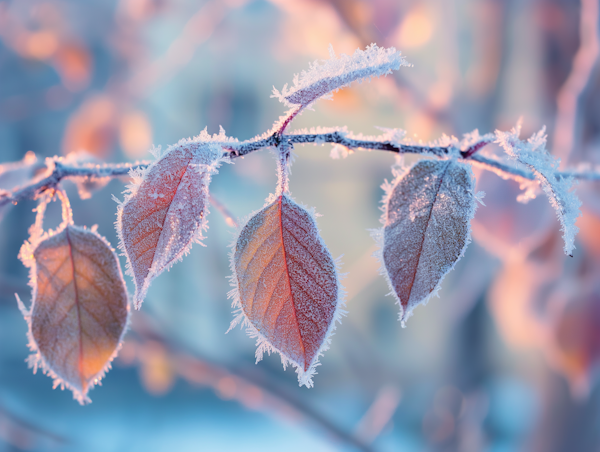 Frost-Edged Autumn Leaves