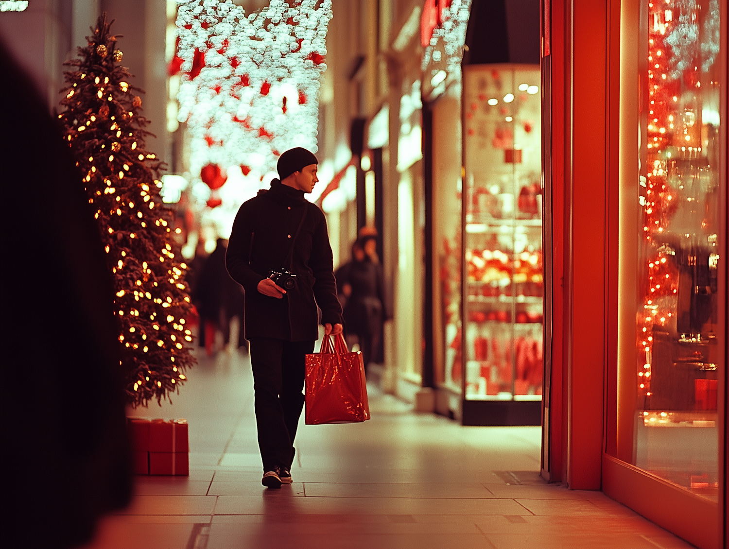 Festive Shopping Scene