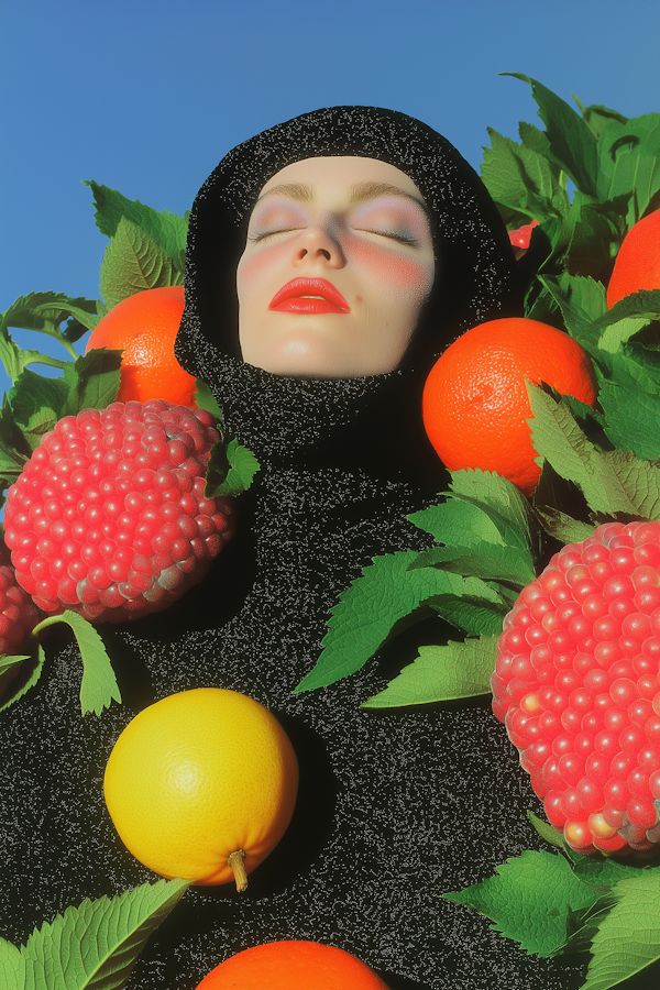 Serene Human with Fruits