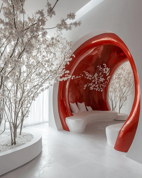 Minimalist Red Alcove