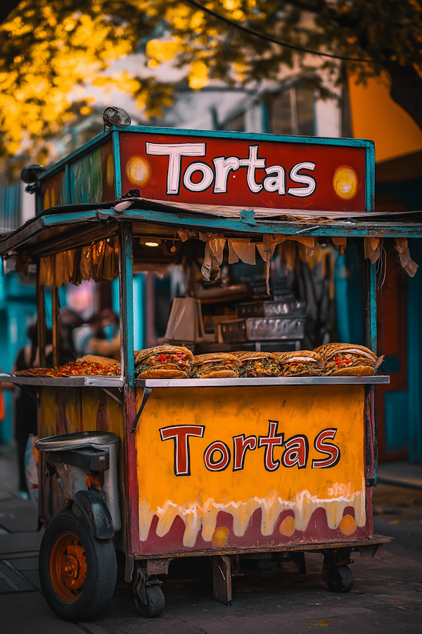 Vibrant Tortas Street Food Cart