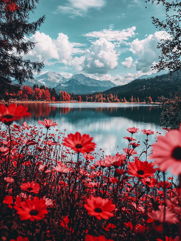 Vivid Lake Landscape