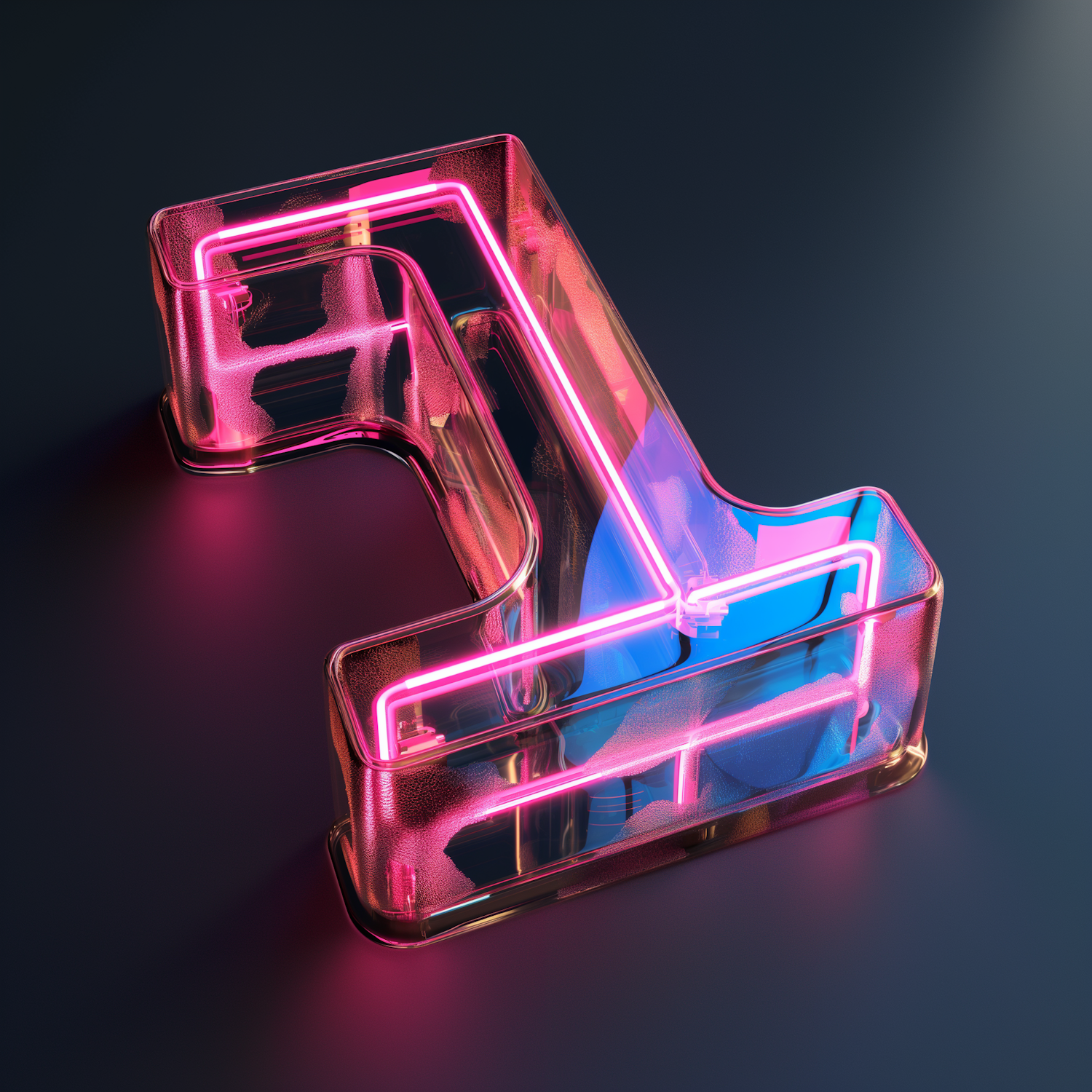 Stylized Neon-Lit Number 4