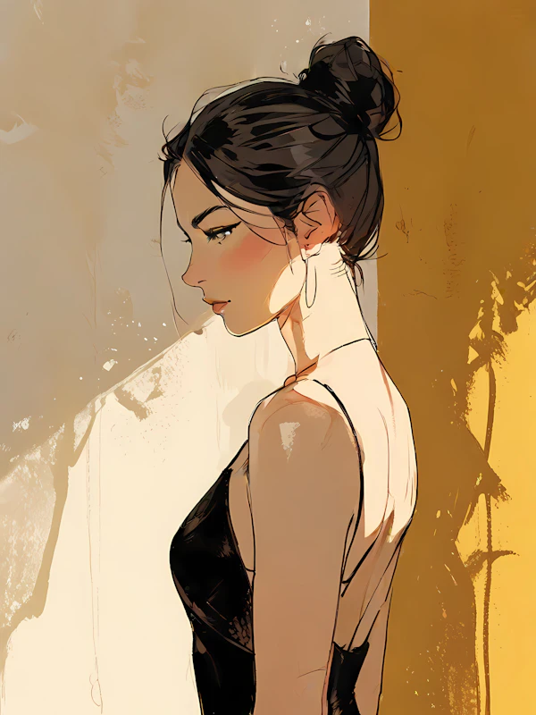 Serene Woman in Profile